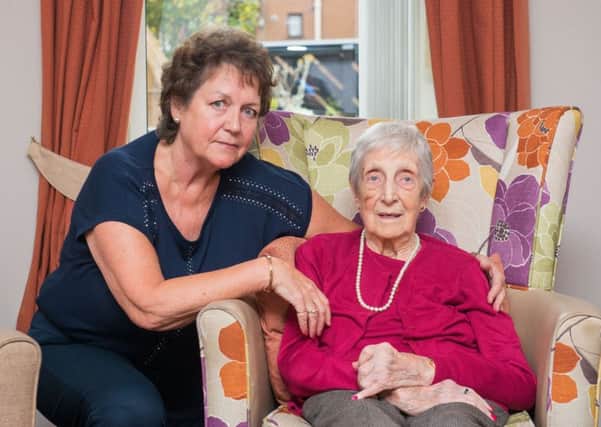 Margaret Black, pictured with her niece Janice Warden, is a resident at St Andrew's Care Home for dementia patients in Uphall. Picture: Ian Georgeson