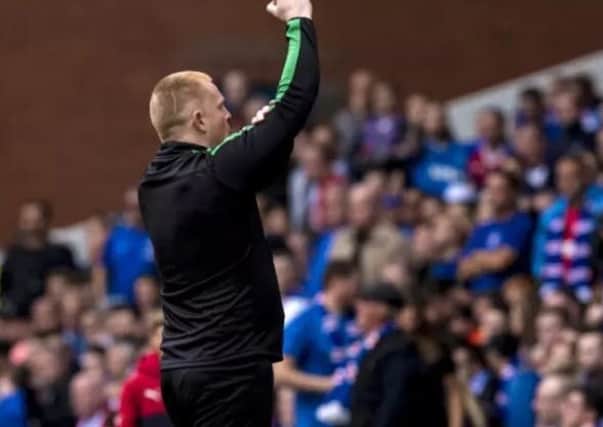 A man threatened Neil Lennon after Hibs won 3-2 at Ibrox. Picture; SNS