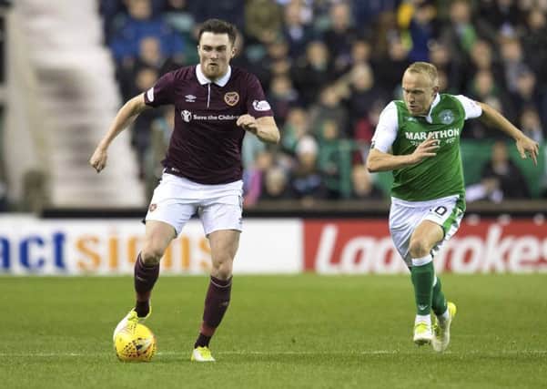 Dylan McGeouch, right, impressed again in midfield but with his contract running out, Hibs will want to tie him down on a longer deal. Picture: SNS Group