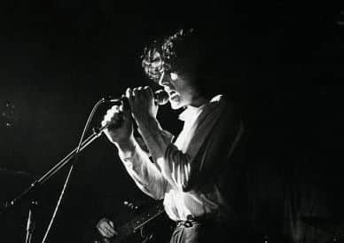Robert King on stage when the Scars supported the Human League at George Square Theatre, 1980. Picture: Copyright Peter Tainsh