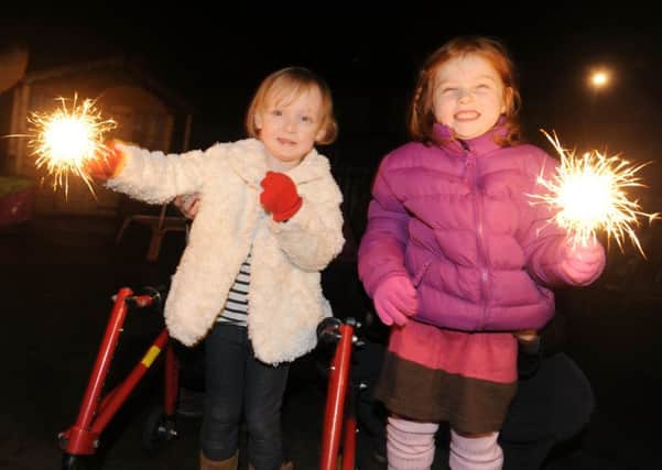 Maya (4) and Isabel (4) at the Meadowbank Fireworks Display
