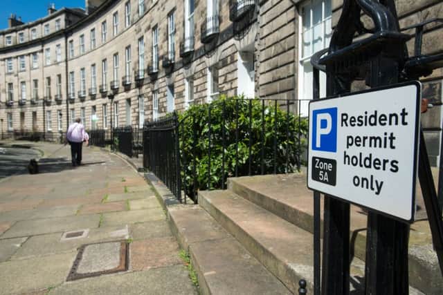 Resident Permit Holder Parking on the streets of Edinburgh.