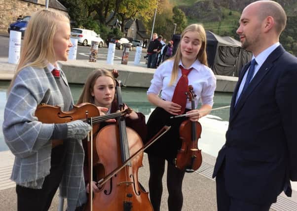 Edinburgh Northern and Leith MSP Ben Macpherson met  pupils when they took their campaign to save the music school to Holyrood