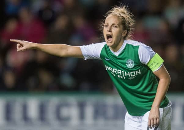 Joelle Murray was dismissed for Hibs Ladies at the weekend - but nobody knows why. Pic: TSPL
