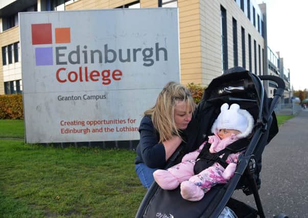 Aileen Storrie is a childminder at Edinburgh College who says she is owed hundreds of pounds in wages. Picture: Jon Savage