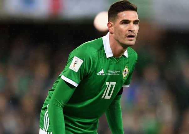 Hearts striker Kyle Lafferty is trying to fire Northern Ireland to the World Cup. Pic: Getty