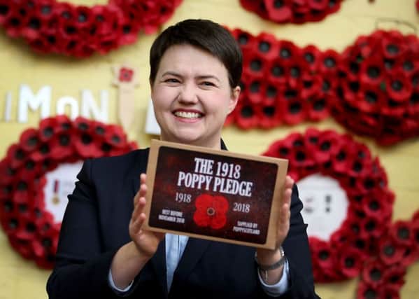 Ruth Davidson's visit to the Poppyscotland premises called into question the charity's non-political status. Picture: PA