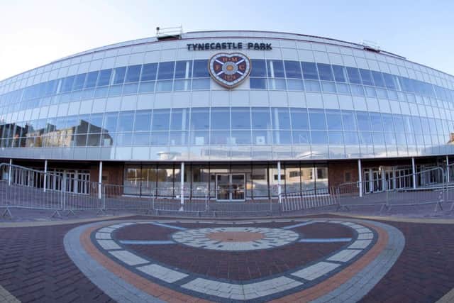 A general view of the new main stand at Tynecastle. Picture; SNS
