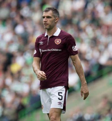 Aaron Hughes has not played for Hearts since a defeat by Dundee on September 30. Pic: SNS