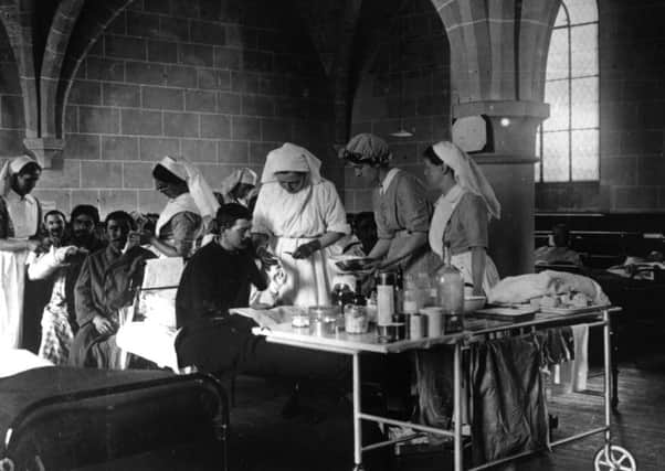 Nurses work in the field hospital at Royaumont Abbey in France during the First World War. Picture: contributed