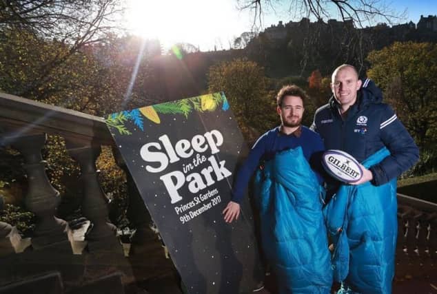 Scottish rugby are backing Sleep in the Park. Picture; contributed
