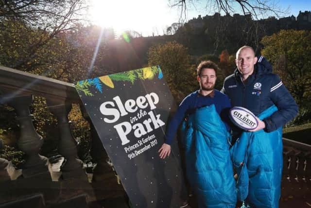 Scottish rugby are backing Sleep in the Park. Picture; contributed