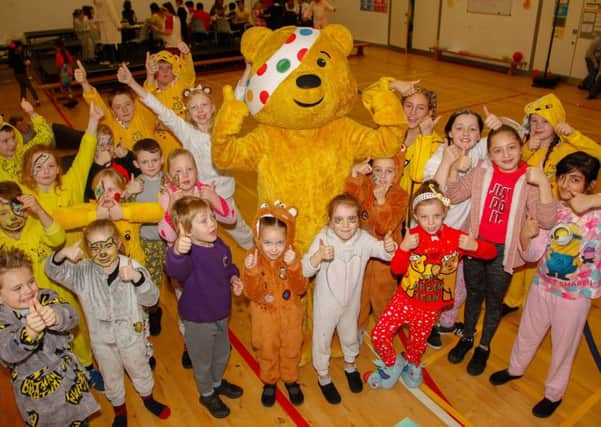 Castleview Primary welcome Pudsey the Bear for a visit on the big day