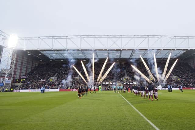 Fireworks mark the opening of the new main stand. Pic: SNS