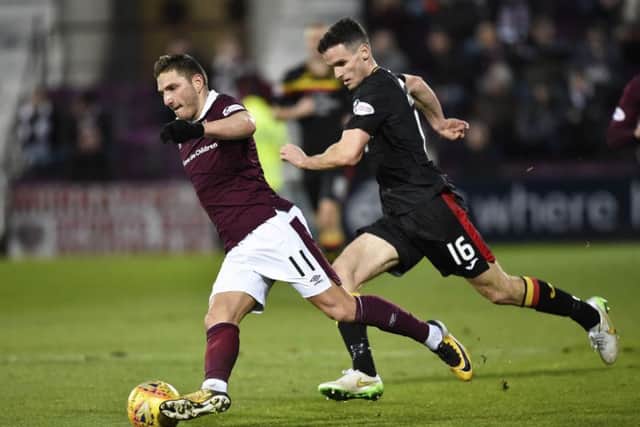 Hearts' David Milinkovic impressed during the first half. Pic: SNS