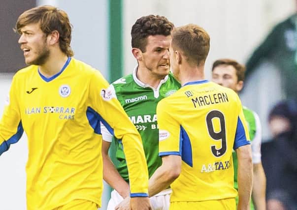 John McGinn was booked during Hibs' defeat by St Johnstone on Saturday