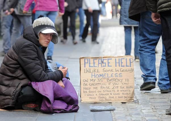 A homeless person on Edinburgh's Royal Mile (Picture: Lisa Ferguson)