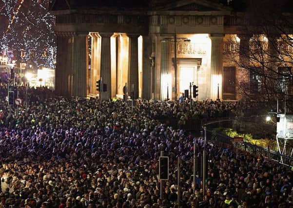 Princes Street is transformed into a huge open-air party on 31st December each year. Picture: Getty