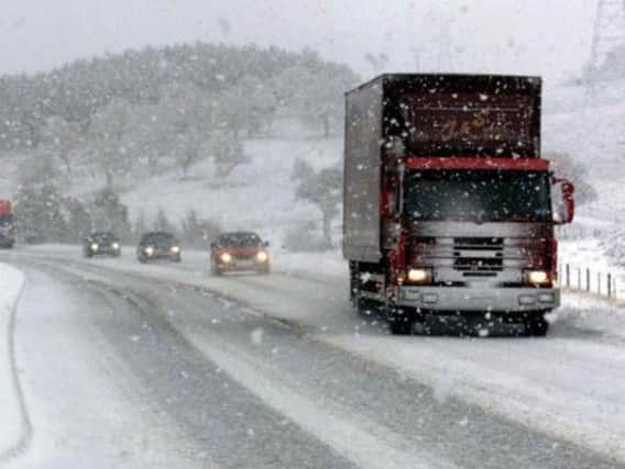 Up to 5cm of snow is expected to fall on roads above 100m. Picture: Press Association
