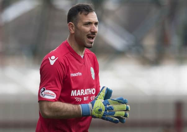 Hibs goalkeeper Ofir Marciano impressed in the 1-0 win over Partick Thistle. Pic: SNS