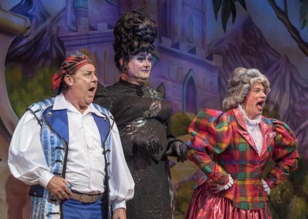 Andy Gray, Grant Stott and Allan Stewart in this years Kings Theatre panto, Cinderella. Picture: Douglas Robertson