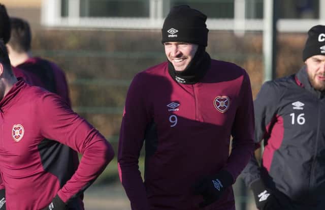 Kyle Lafferty could return to the starting line-up for Hearts. Picture: SNS Group
