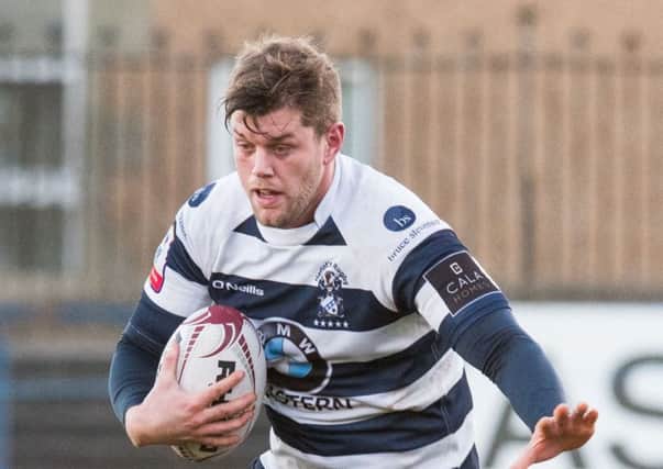 Jack Turley in action for Heriot's against Glasgow Hawks. Pic: Ian Georgeson