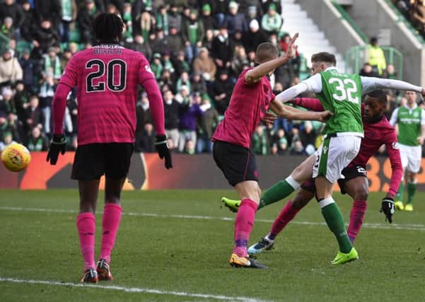 Hibs substitute Oli Shaw scores to make it 2-2