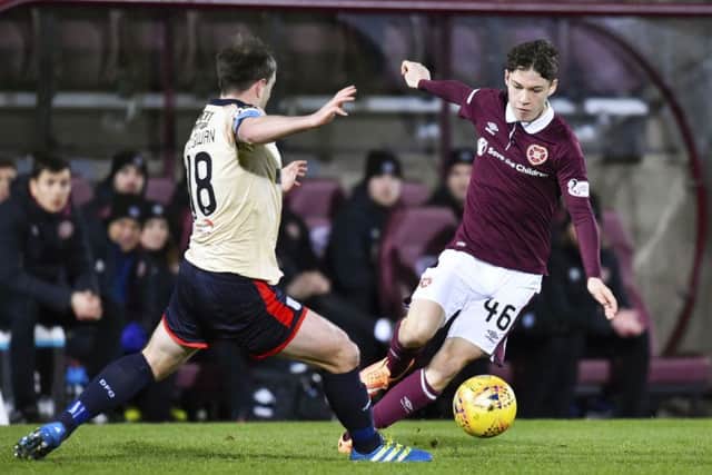 Anthony McDonald made a stirring debut for Hearts against the Dees. Pic: SNS