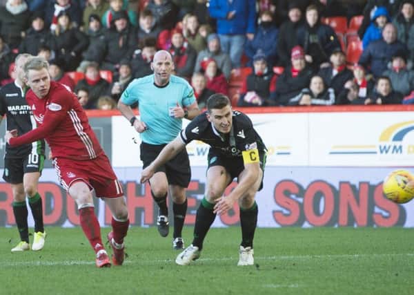 Gary Mackay-Steven scores his third goal to make it 4-0 to Aberdeen