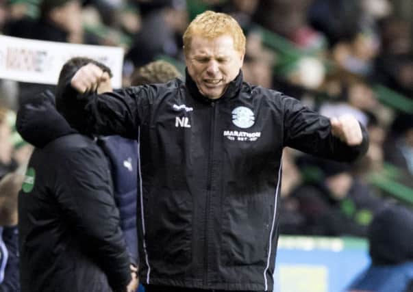Neil Lennon shows his frustration during his sides defeat at Easter Road