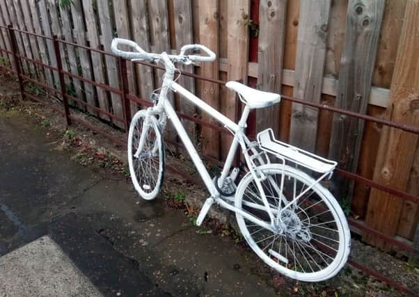 A ghost bike memorial has been put up in Charterhall Road after a cyclist was killed