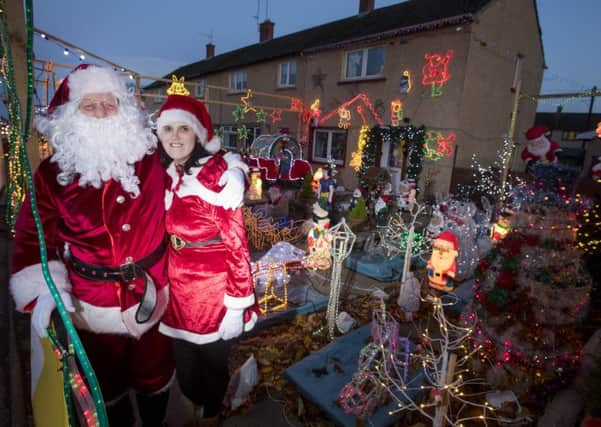 Festively decorated home and garden of David Brown in Bonnyrigg, Picture: SWNS