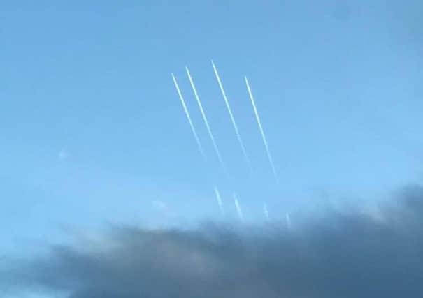 The four jets were spotted in the skies above Edinburgh this morning. Picture: Stuart McCarthy