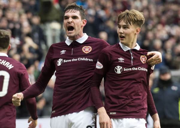 Kyle Lafferty and Harry Cochrane were both on target in Hearts 4-0 win