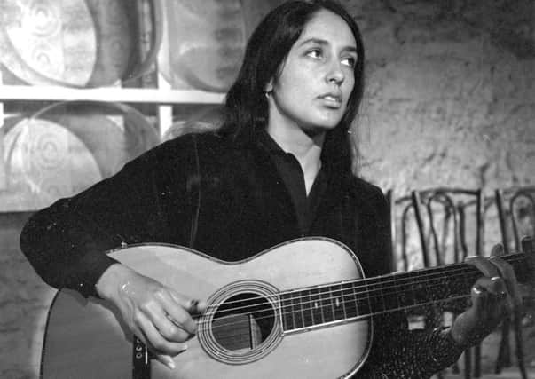 American folk singer Joan Baez appeared at The Place jazz club in Edinburgh, October 1965. Picture: TSPL
