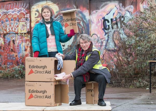 Edinburgh Direct Aid volunteers Ann Thanisch and Ian McHaffie