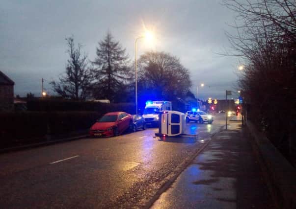 The Loan in Loanhead was closed after a crash, Picture contributed