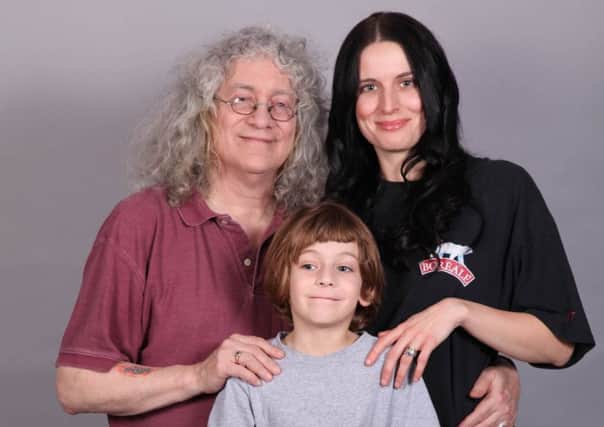 Michelle Macpherson with Jerry Fielden and son Gillan. Picture: MICHELLE MACPHERSON/ CATERS NEWS