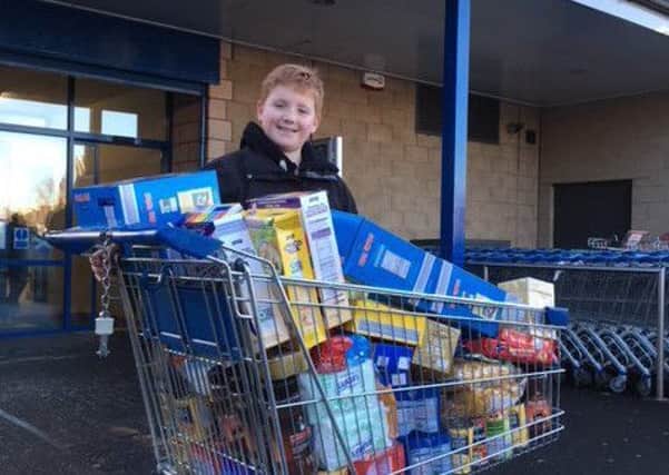 Archie Wright with all the food he managed to buy. Picture: Contributed