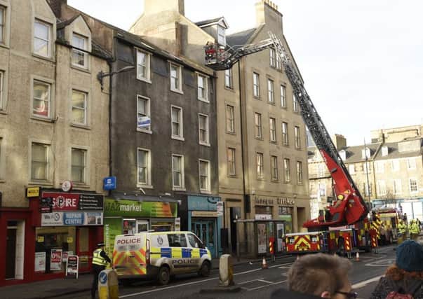 Fire services and Police attend the scene of an incident on Nicolson Street up from the Festival Theatre. Picture; TSPL/Greg Macvean