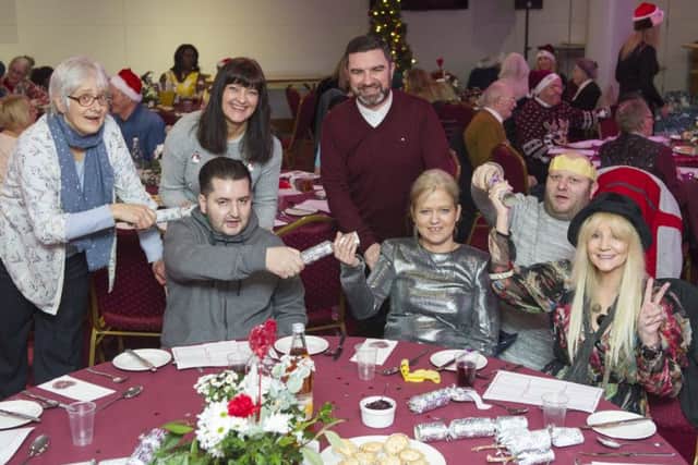 Volunteers and guests at Hearts' Christmas lunch. Picture: Ian Rutherford