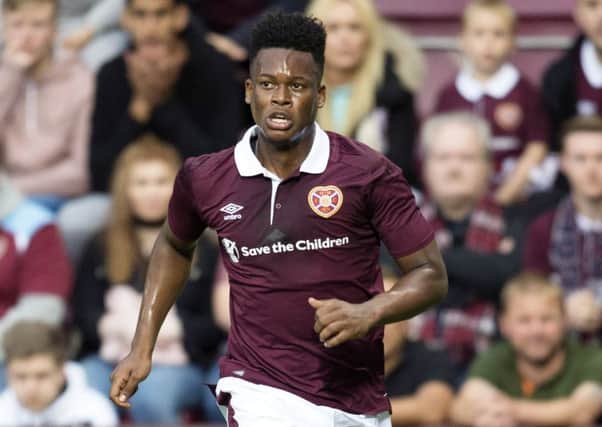 Hearts signed Ashley Smith-Brown on loan from Manchester City as their main left-back, but he has been injured. Pic: SNS