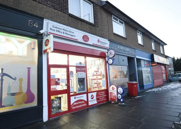 The post office at Colinton Mains where the attempted robbery took place. Picture: Greg Macvean