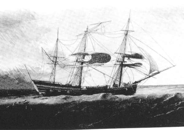 The Lady Juliana on which Currie's John Nicol was a steward, seen here in a gale in 1792. Picture: State Library of New South Wales