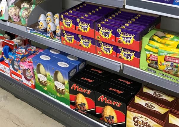 Easter eggs and bunnies on the shelf already for sale at a number of stores. Picture; SWNS