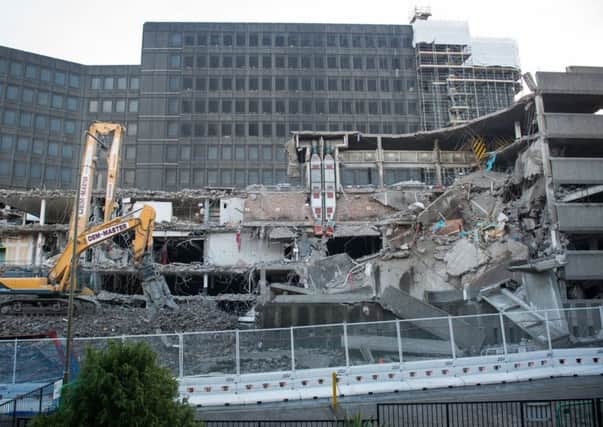 A section of St James Centre car park collapsed during demolition
