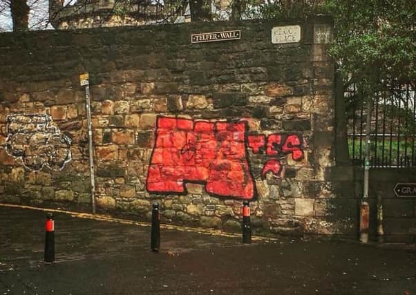 Graffiti on Edinburgh's historic Telfer Wall