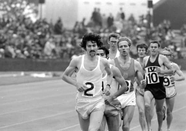 British athlete David Bedford in the 5000 metres during the British International Games at Meadowbank stadium in June 1971.
