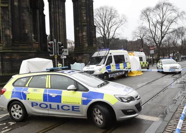 Police were called to Princes Street, near the Scott Monument. FILE PICTURE